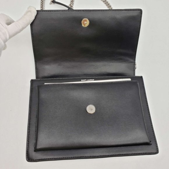 100% Authentic YSL Yves Saint Laurent Sunset Medium Leather Shoulder Bag - Picture 9 of 16